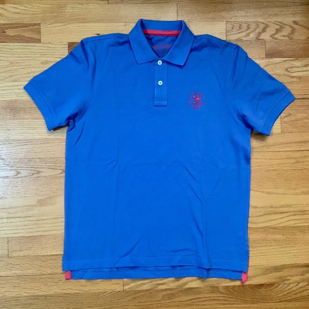 Blue short sleeve polo